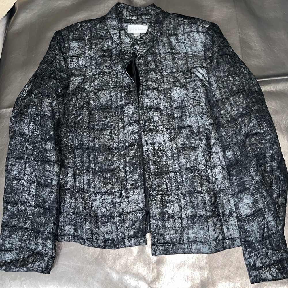 Erin London Chic Black and Gray Jacket WMN XL, Like New